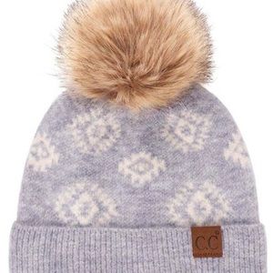 CC Brand Diamond Pom Beanie